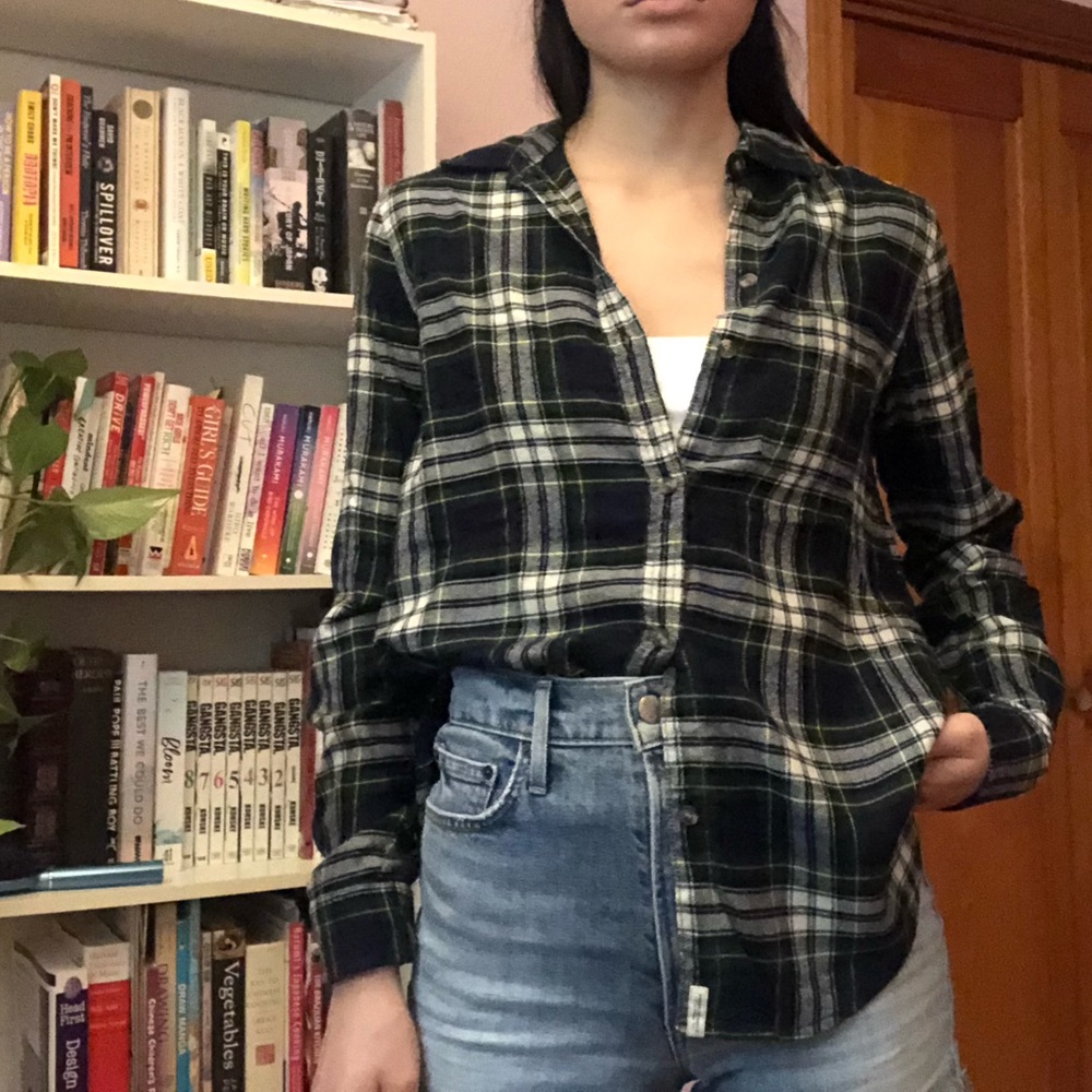 Blue and green flannel